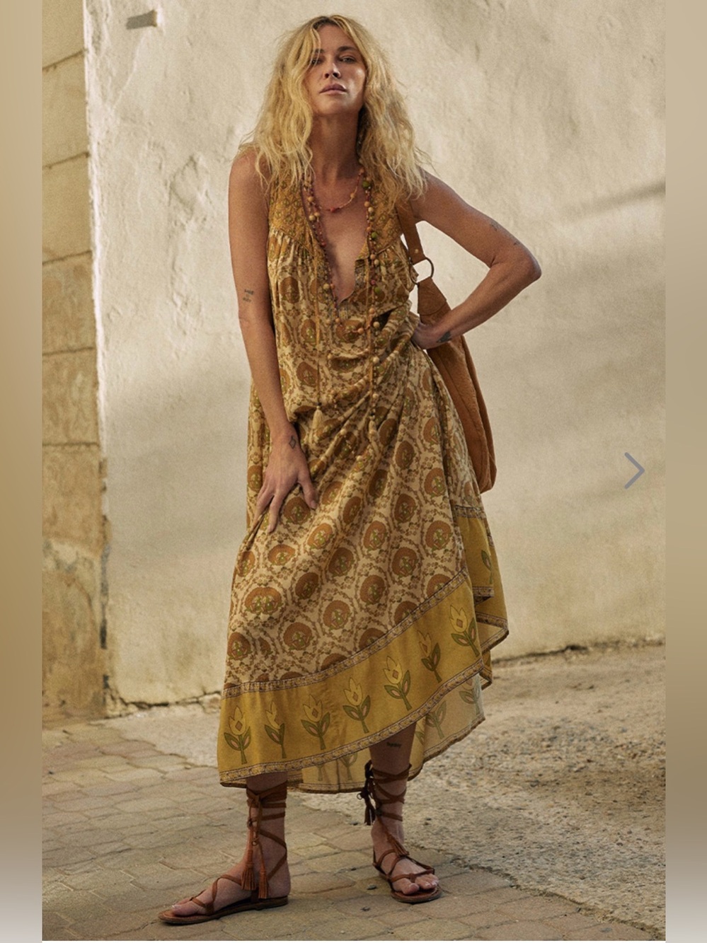 NWT Spell Château Maxi Sundress Champagne XS - Picture 12 of 15